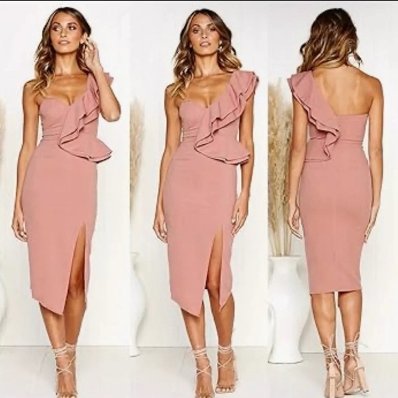 ecowish Dresses & Skirts - Women’s ECOWISH Black Sexy One Shoulder Cocktail Dress, Large